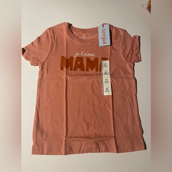 Cat & Jack Other - Cat & Jack Kids' Pink 'Je t'aime Maman' T-Shirt Toddlers Size 4T NWT Fun Wear